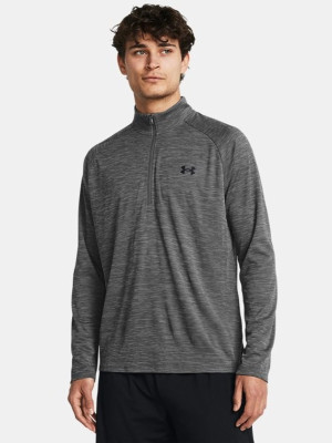Bluza sportowa męska nierozpinana Under Armour UA Tech Textured 1/2 Zip 1382797-025 S Szara (196885587702). Bluzy sportowe męskie