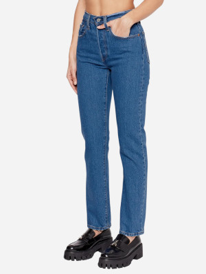 Jeansy regular fit damskie Levi's 501 Crop 36200-0225 27-30 Granatowe (5400970718090). Jeansy damskie