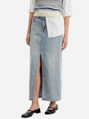 Spódnica trapezowa damska jeansowa Levi's Ankle Column Skirt A7512-0000 26 Niebieska (5401128874583). Spódnice damskie