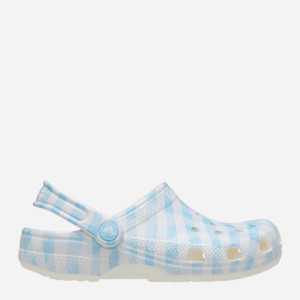 Chodaki dziecięce dla dziewczynki Crocs Classic Gingham Clog Kids 210988-16S 28-29 (C11) Błękitne (198445120893). Chodaki dziewczęce