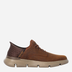 Buty derby męskie skórzane Skechers 205046-CDB 41 Brązowe (196989359748). Półbuty męskie