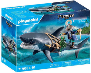 Zestaw zabawek dla dzieci Playmobil Pirates Rekin olbrzym z piratem 71793 (4008789717931). Zestawy zabawek dla dzieci