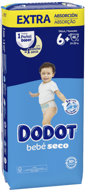 Pieluchy Dodot 6+ Extra 14-20 kg 48 szt (8006540618752). Pieluchy i pieluchomajtki dla dzieci