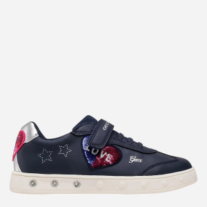 Sneakersy dziecięce dla dziewczynki świecące Geox J158WI000BC-C4002 26 Granatowe (8050036053787). Tenisówki i trampki dziewczęce