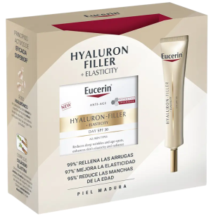 Zestaw do pielęgnacji twarzy Eucerin Hyaluron-Filler Krem na dzień SPF30 50 ml + Krem pod oczy SPF20 15 ml (4005800292781). Zestawy do pielęgnacji twarzy