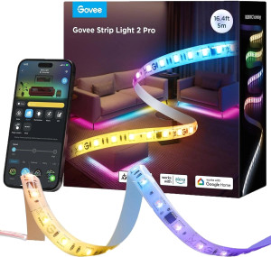 Taśma LED inteligentna Govee Strip Light 2 Pro, 5 m, RGBWWIC, WI-FI/Bluetooth Biała (H61F53D1). Inteligentne oświetlenie