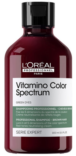 Szampon do włosów w odcieniu ciemnego brązu i czerni L’Oreal Professionnel Paris Vitamino Color Spectrum Green 300 ml (3474637268213). Szampony