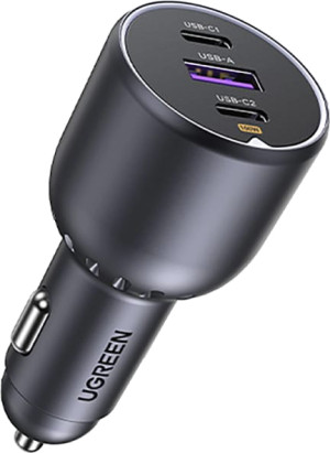 Samochodowa ładowarka Ugreen EC705 2xUSB-C 1xUSB-A 130W QC3.0 Black (6941876230259). Ładowarki do telefonów