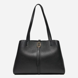 Torba shopper damska ze skóry naturalnej Coccinelle E1QLF110101-001 Czarna (8059978606792). Torebki i torby