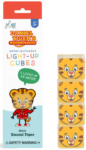 Kostki sensoryczne świecące w wodzie Glo Pals Light Up Cubes Daniel Tygrysek (0850016823496). Zabawki na plażę, do piaskownicy i wanny