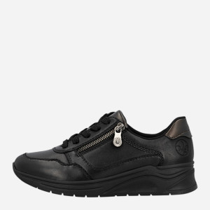 Sneakersy damskie skórzane Rieker N9501-01 37 (4UK) Czarne (4061811519682). Buty sportowe damskie