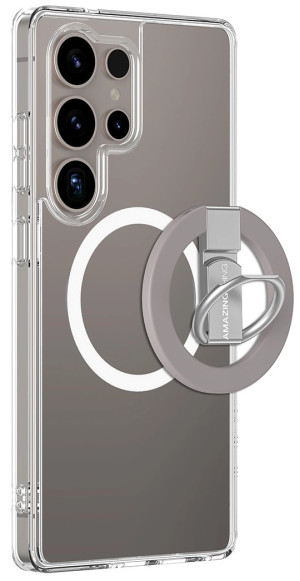 Etui AMAZINGthing Minimal Mag Case z pierścieniem magnetycznym i uchwytem ring magnetyczny do Samsung Galaxy S25 Ultra Transparent (4896238001768). Etui i pokrowce na telefony