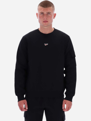 Bluza bez kaptura męska Reebok Peter Cargo Pocket Crewneck 100240684 M Czarna (1200175360742). Bluzy bez kaptura męskie