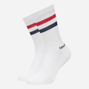 Zestaw skarpetek damskich Levi`s Regular Cut Sport Stripe 2P 37157-1063 35-38 2 pary Biały. Skarpetki damskie