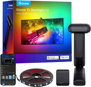 Zestaw adaptacyjnego podświetlenia Govee H605C Envisual TV Backlight T2 z podwójnymi kamerami 55-65 RGB Black (H605C311). Inteligentne oświetlenie