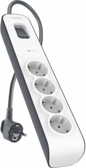 Listwa przeciwprzepięciowa Belkin Surge Protectors 4 gniazda (BSV400VF2M-V2). Listwy zasilające i przedłużacze