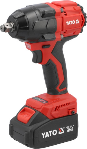 Klucz udarowy akumulatorowy YATO bezszczotkowy 18 V 1/2'' 800Nm 4 Ah (YT-8277935). Zakrętarki