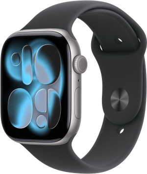 Smartwatch Apple Watch Series 11 GPS 42mm Space Grey Aluminium Case with Black Sport Band - S/M (APL_MEQW4). Smartwatche