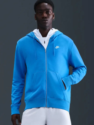 Bluza męska rozpinana streetwear z kapturem Nike M Nk Club Ft Fz Hoodie FN3884-435 S Niebieska (198481696680). Bluzy męskie streetwear