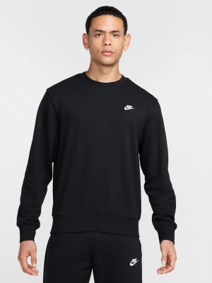 Bluza bez kaptura męska Nike M Nk Club Ft Crew FN3888-010 L Czarna (197593333612). Bluzy bez kaptura męskie