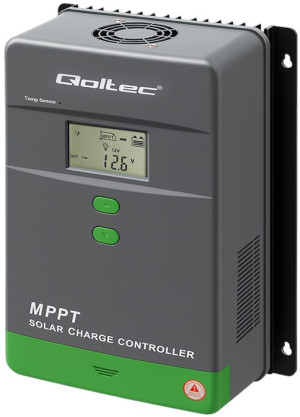 Solarny regulator ładowania Qoltec MPPT z czujnikiem temperatury 60 A 12/24 V (5901878536651). Regulator ładowania do paneli słonecznych