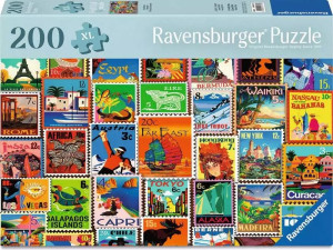 Puzzle Ravensburger Znaczki pocztowe 200 elementów 12001371 (4005555013716). Puzzle i układanki