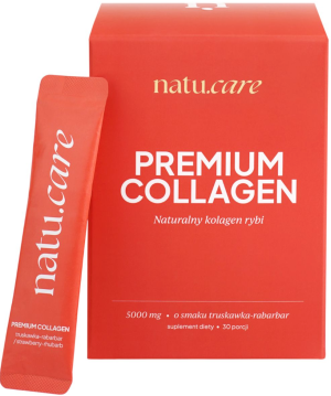 Suplement diety kolagen Natu.Care Collagen Premium 5000 mg 30 saszetek Truskawka-Rhabarbar (5905943690590). Naturalne suplementy diety i ekstrakty