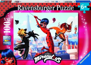 Puzzle Ravensburger Biedronka i czarny kot 100 elementów 12004172 (4005555041726). Puzzle i układanki
