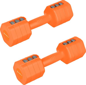 Zestaw hantli regulowanych HMS HL03 2 x 2.5 kg Pomarańczowe 17-47-401 (5908261685712). Hantle