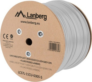 Kabel Lanberg SFTP Cat 7 305 m Grey (LCS7L-11CU-0305-S). Kable i przewody elektryczne