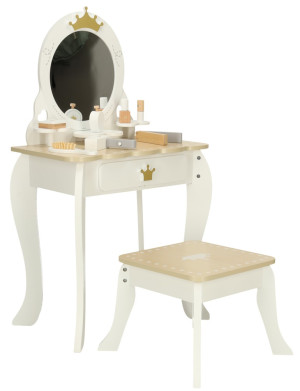 Drewniana toaletka Kik Lulilo Bella lustro taboret akcesoria (KX3775) (5903039750968). Zestawy zabawek dla dzieci