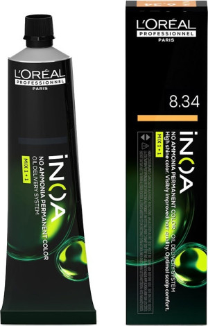 Farba do włosów L'Oreal Professionnel Inoa Permanent Color bez amoniaku 8.34 60 g (3474637129453). Farby do włosów