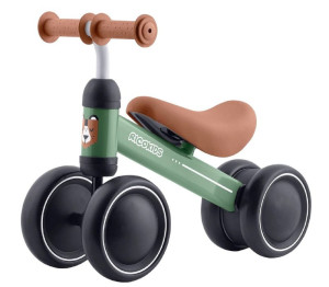 Rower biegowy RICOKIDS trójkołowy Brązowo-zielony (5903890629687). Rowerki biegowe dla dzieci