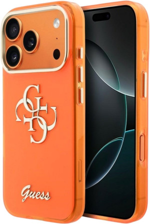 Etui Guess IML 4G Script Metal do Apple iPhone 17 Pro Max Orange (GUHCP17X5HC4MLSO). Etui i pokrowce na telefony