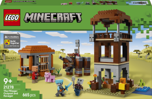 Zestaw klocków LEGO Minecraft Kryjówka rozbójników i dewastatorów 665 elementów (21278). Klocki