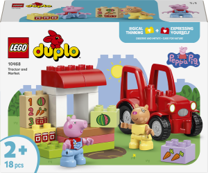 Zestaw klocków LEGO DUPLO Peppa Pig Ciągnik i rynek 18 elementów (10468). Klocki