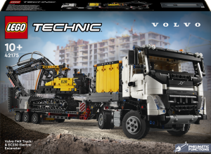 Zestaw klocków LEGO Technic Ciężarówka Volvo FMX i koparka EC230 Electric 2274 elementy (42175). Klocki