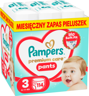 Pieluchomajtki Pampers Premium Care Pants 3 (6-11 kg) 114 szt (8006530320184). Pieluchy i pieluchomajtki dla dzieci
