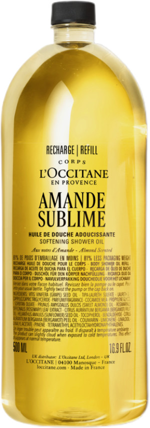 Wkład wymienny Olejek pod prysznic L'Occitane en Provence Amande Sudlime nawilżający 500 ml (3253581785751). Żele pod prysznic