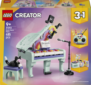 Zestaw klocków LEGO Creator Dekoracyjny fortepian z kotem 485 elementów (31392). Klocki