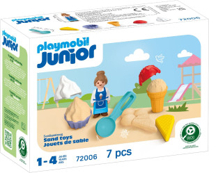 Klocki Playmobil Junior Lodziarnia z piasku 7 elementów 72006 (4008789720061). Zestawy zabawek dla dzieci
