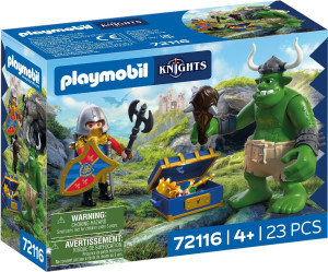 Zestaw zabawek Playmobil Knights Troll ze skarbem rycerzy herbu Lew 23 elementy 72116 (4008789721167). Zestawy zabawek dla dzieci