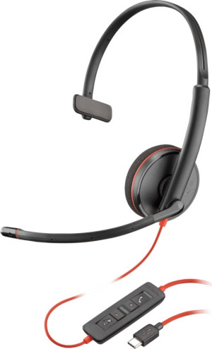 Słuchawka nagłowna Poly BlackWire C3210 USB-C HS Mono (8X214AA). Słuchawki