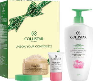 Zestaw kosmetyków pielęgnacyjnych Collistar Unbox Your Confidence Peeling do ciała 150 g + Żel-krem do twarzy 15 ml + Mleczko do ciała 400 ml (8015150009577). Zestawy kosmetyków pielęgnacyjny