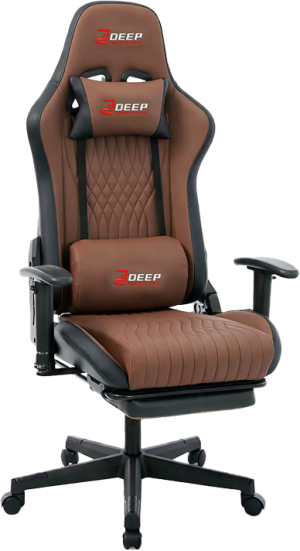 Fotel gamingowy Hedo 100094 z wysuwanym podnóżkiem Brown (5907184130699). Fotele gamingowe