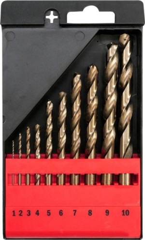 Zestaw wierteł do metalu YATO HSS-Cobalt 1-10 mm 10 szt. (YT-41603). Wiertła