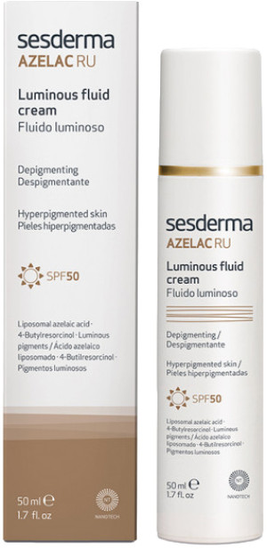 Emulsja do twarzy Sesderma Azelac Spf 50 rozświetlająca 50 ml (8429979432933). Serum do twarzy