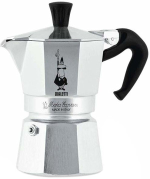 Kawiarka Bialetti Moka Express na 2 filiżanki 90 ml srebrzysta (0001168). Kawiarki