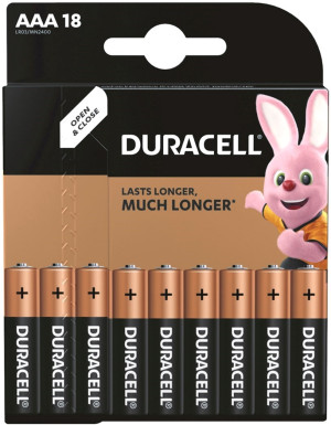 Baterie alkaliczne Duracell AAA (LR03) MN2400 18 szt. (5000394107557). Baterie i akumulatorki