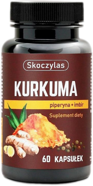 Suplement diety Skoczylas Kurkuma, piperyna, imbir, resweratrol i kwercetyna 60 kapsułek (5903631208454). Naturalne suplementy diety i ekstrakty